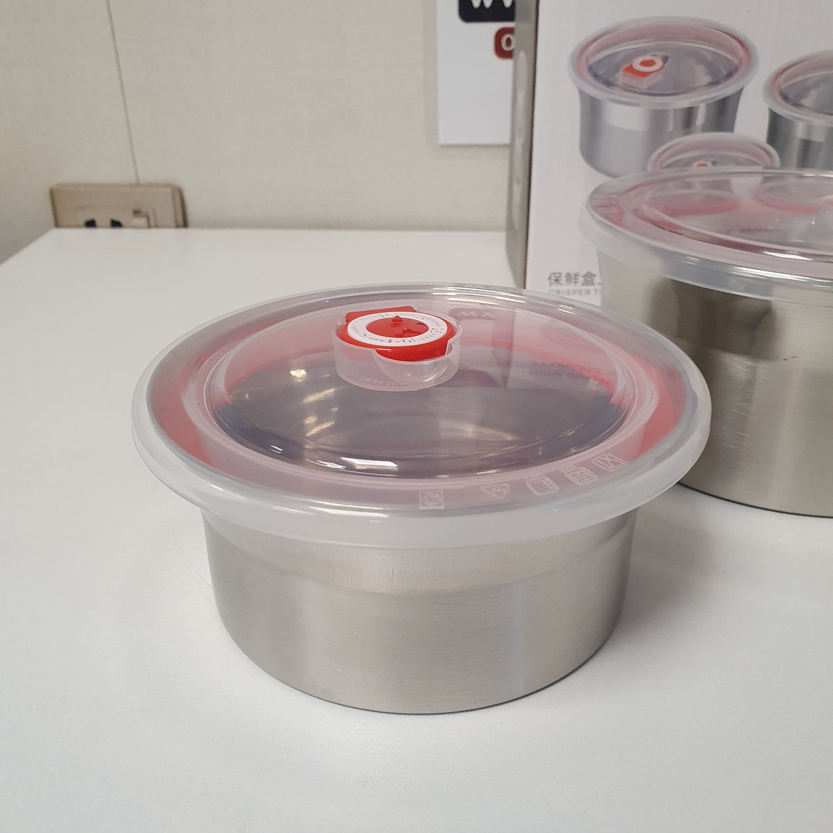 Stainless Steel ware 3 pcs Storage Box Vacuumed, 31830