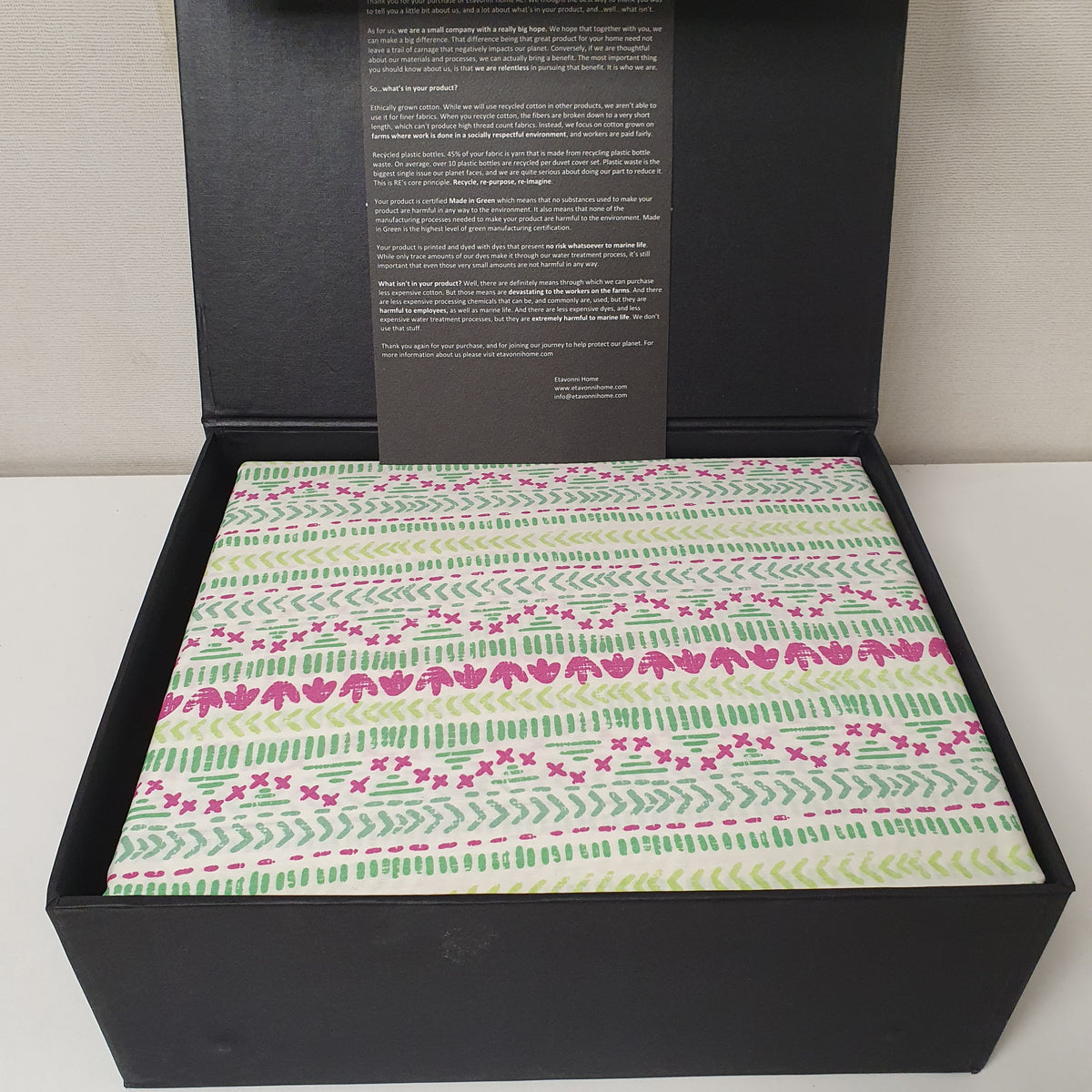 Etavonni Gift Pack Boxed Bedsheet Green White, 6