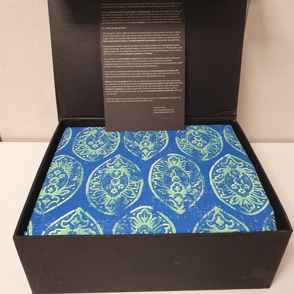Etvonni Home Bed Sheet Blue Green Leaves, 2