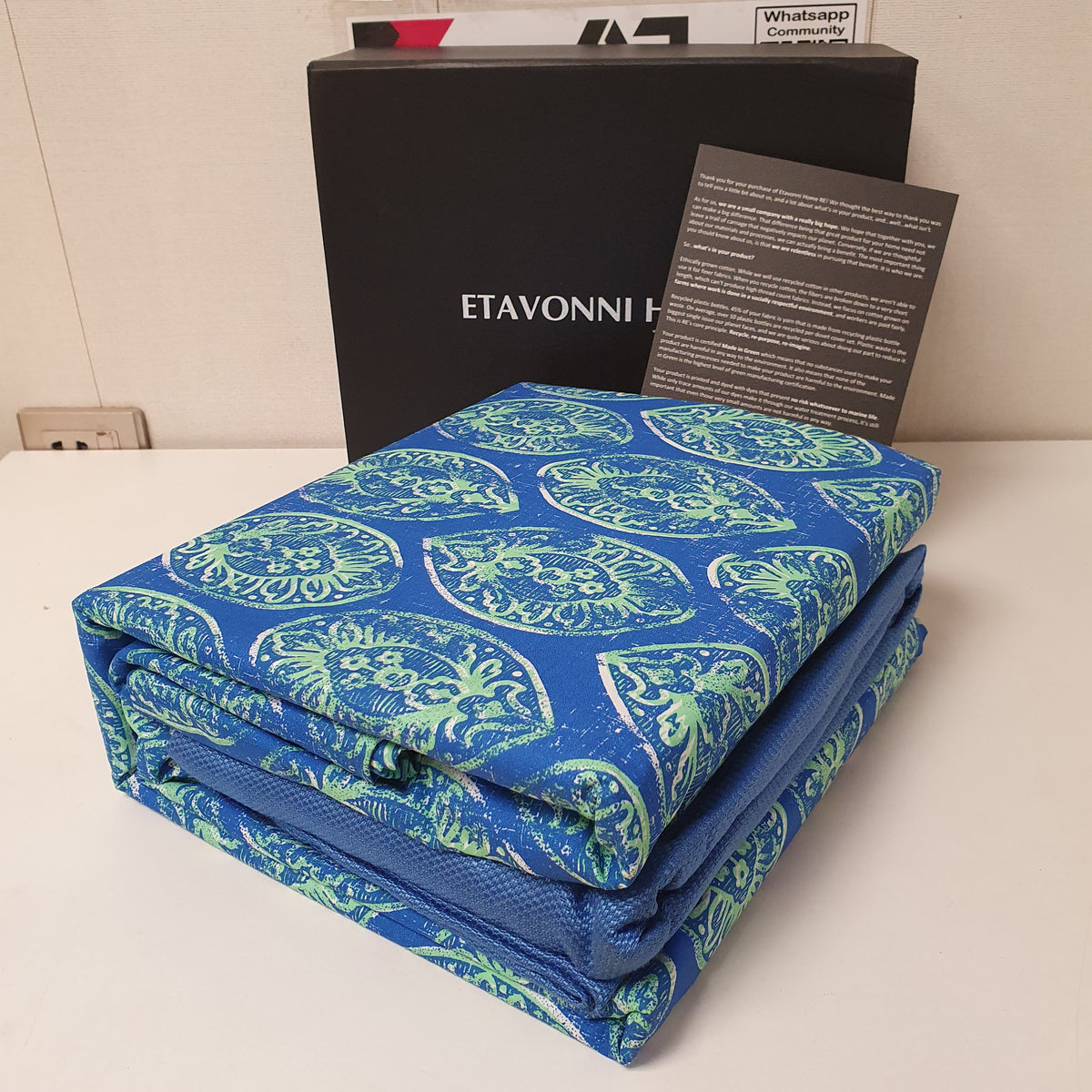 Etvonni Home Bed Sheet Blue Green Leaves, 2