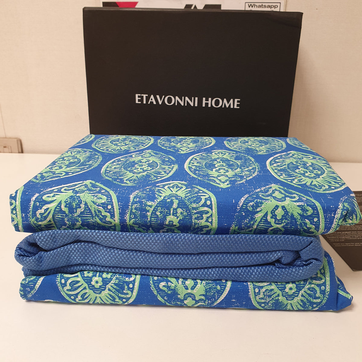 Etvonni Home Bed Sheet Blue Green Leaves, 2