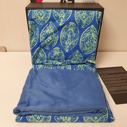 Etvonni Home Bed Sheet Blue Green Leaves, 2