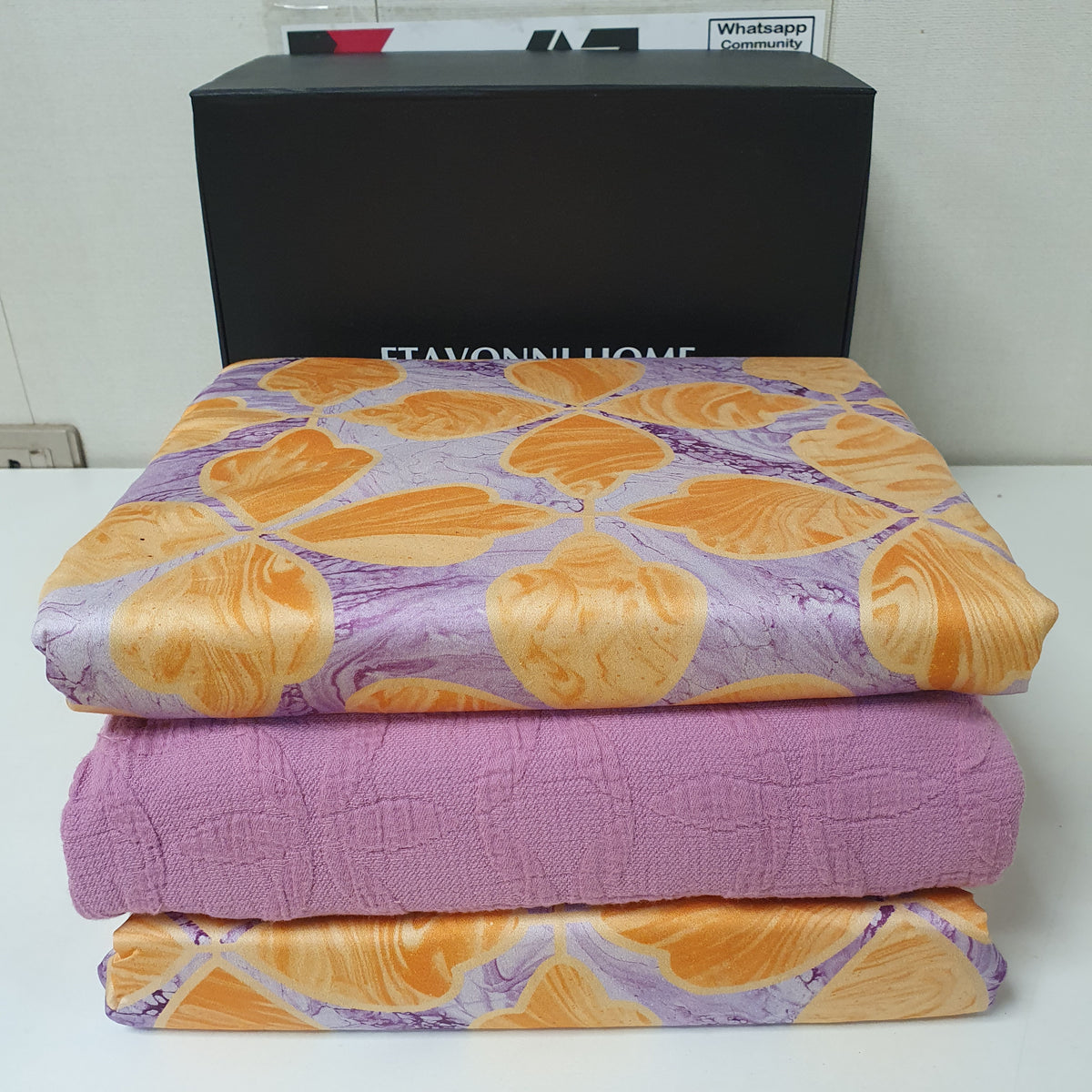 Etavonni Home Purple Yellow Bedsheet Printed Gift Box, 7