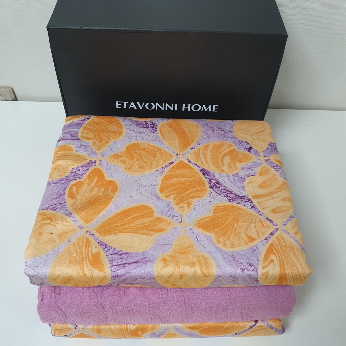 Etavonni Home Purple Yellow Bedsheet Printed Gift Box, 7