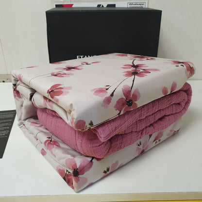 Etavonni Home Bedsheet White Pink Flowers, 4