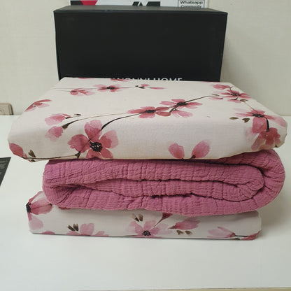 Etavonni Home Bedsheet White Pink Flowers, 4