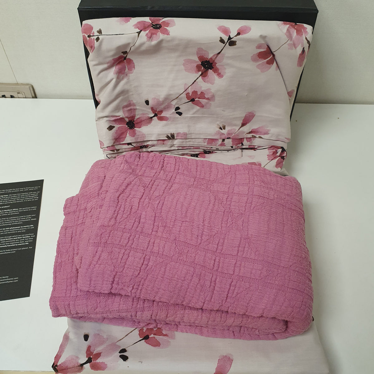 Etavonni Home Bedsheet White Pink Flowers, 4