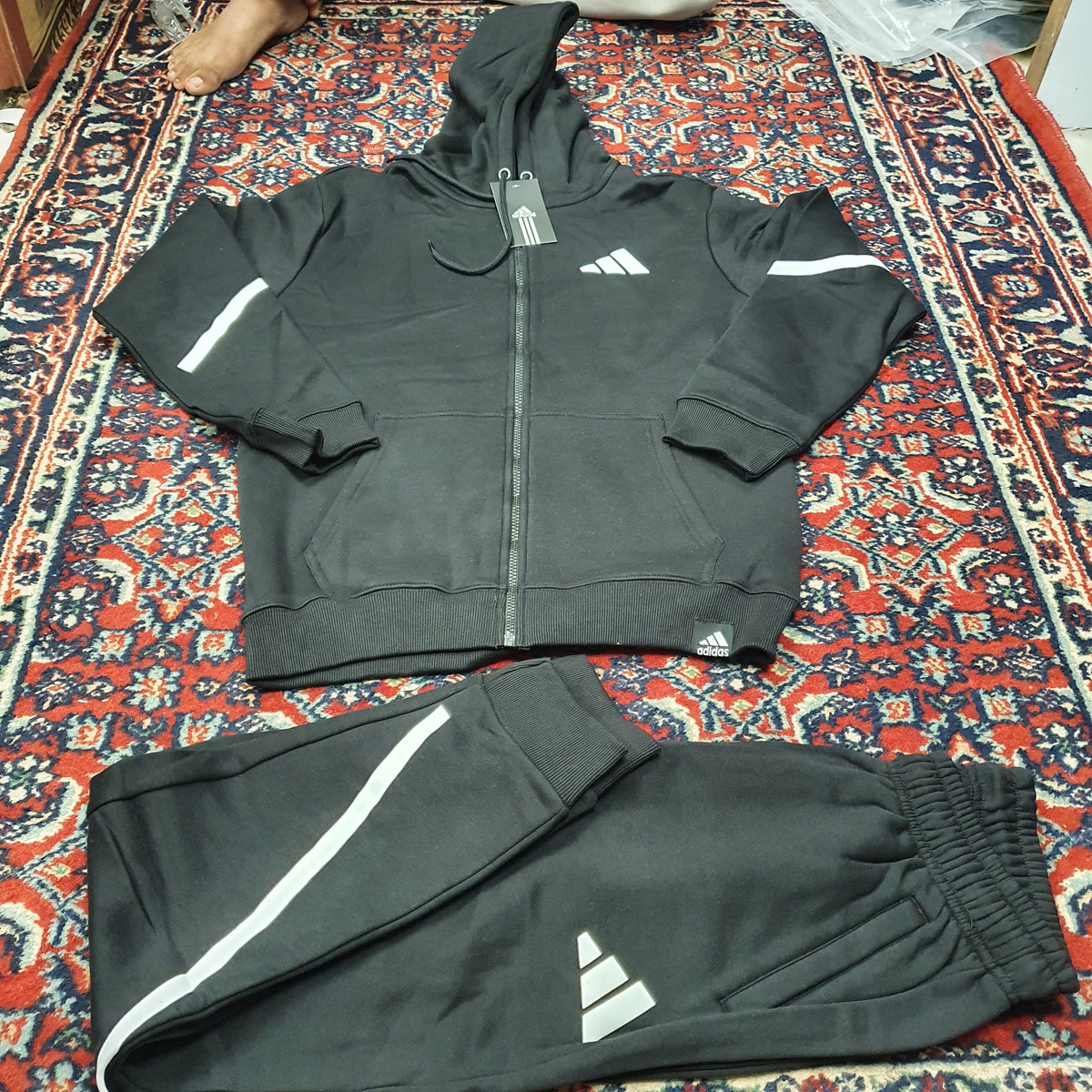 Black Adidas Warm Track Suit, 5