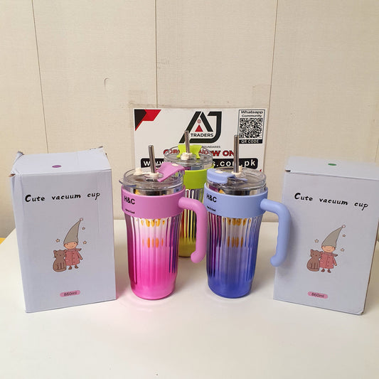 Cute Vacuumed Cup with Stainless Steel Straw, 32100