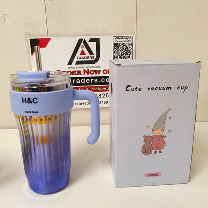 Cute Vacuumed Cup with Stainless Steel Straw, 32100