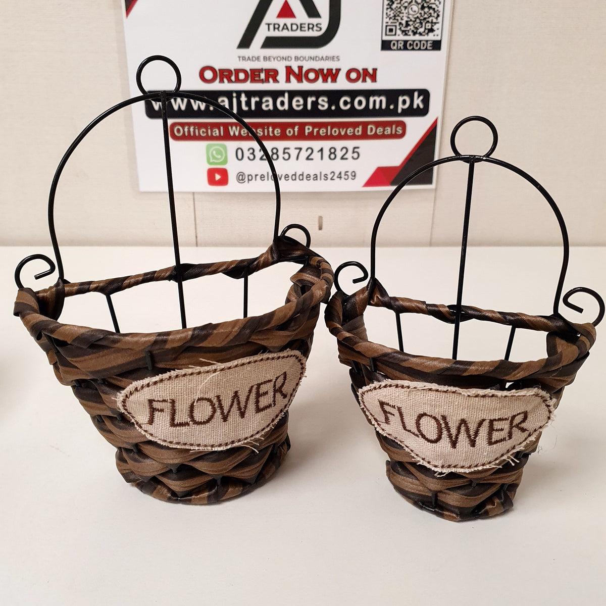 Decoration Flower Basket 2 pcs Set, 11305
