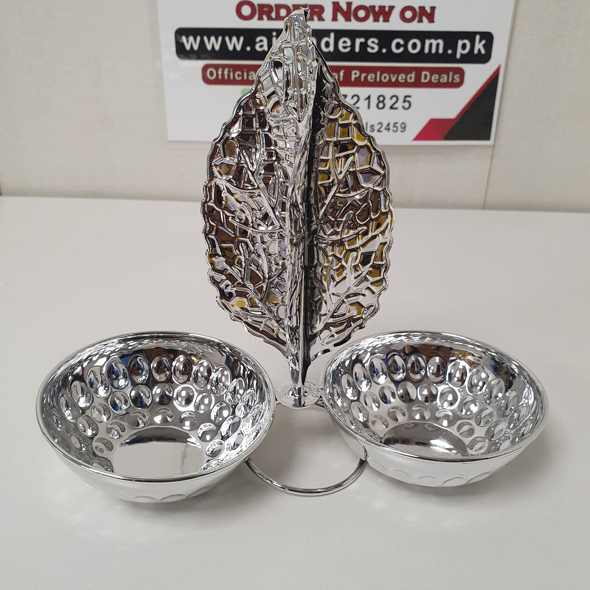 Silver Decoration Leaf with 2 Bowls, 31800
