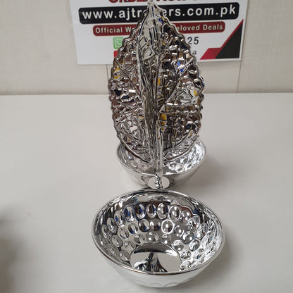 Silver Decoration Leaf with 2 Bowls, 31800