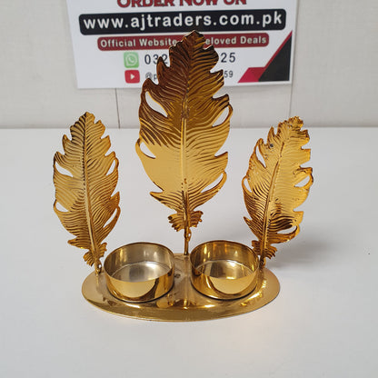 Golden Decoration Leave with 2 Small Bowls Decoration, 22175
