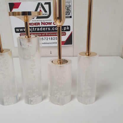 Crystal Base Golden Candle Stand, 21930