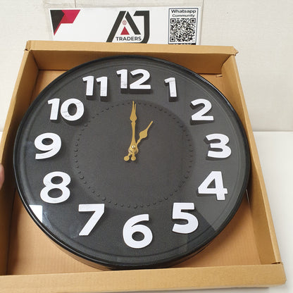 Big Number Black Wall Clock, 11830