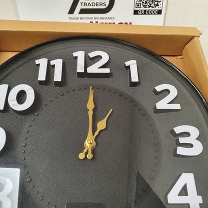 Big Number Black Wall Clock, 11830