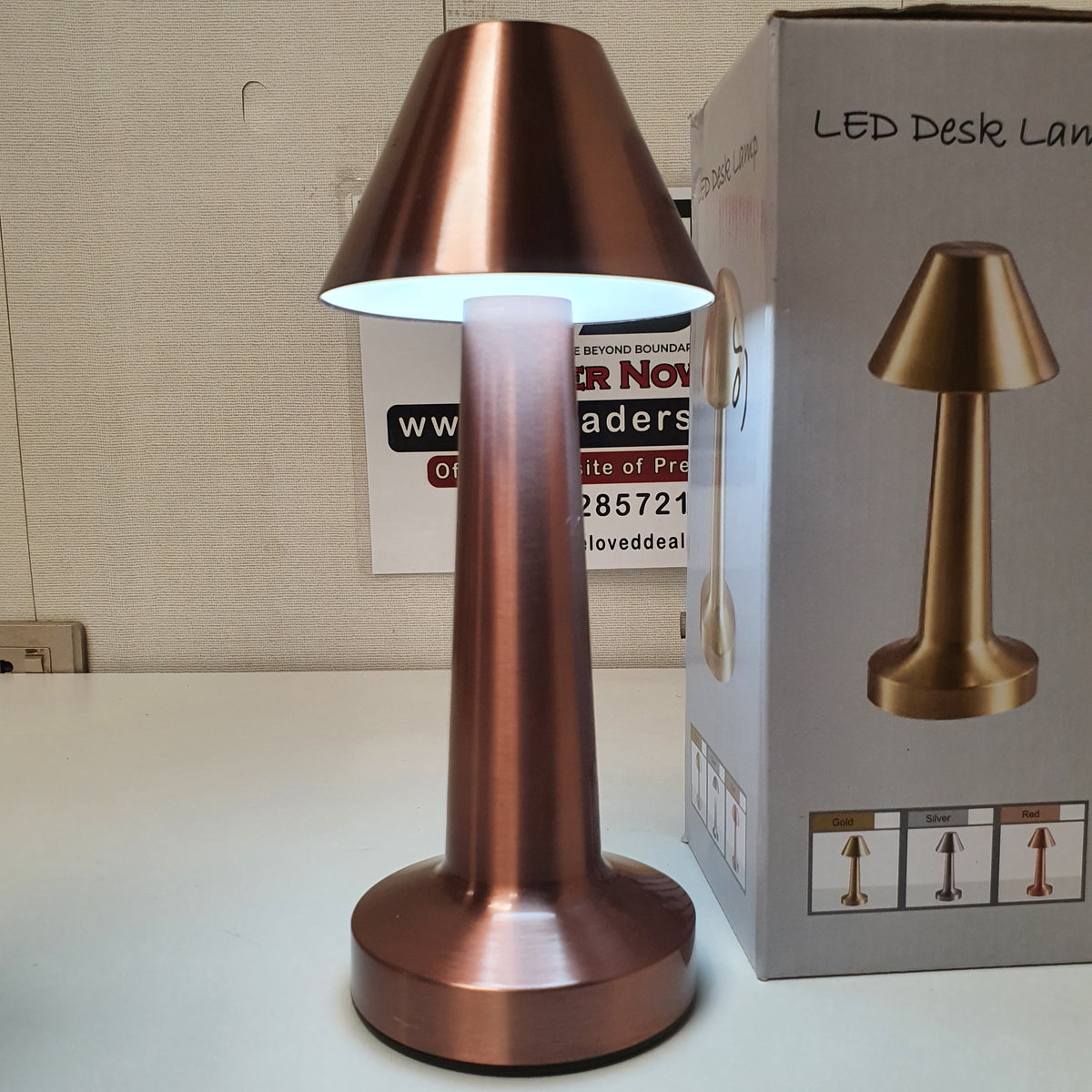 Led Desk Lamp Curve Style Rose Gold, 11750