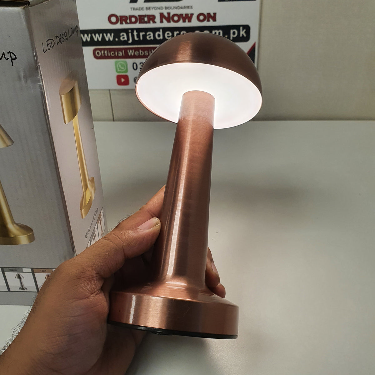 Mushroom Style Rose gold Table Lamp, 11750