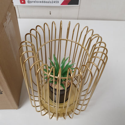 Golden Stainless steel Decoration with Grass Pot Big Size, 11750