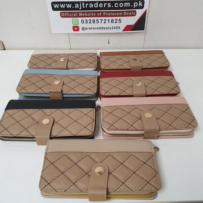 Ladies Clutch Brown Button Style, 41700