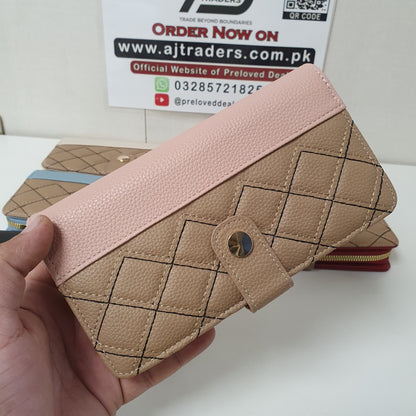 Ladies Clutch Brown Button Style, 41700