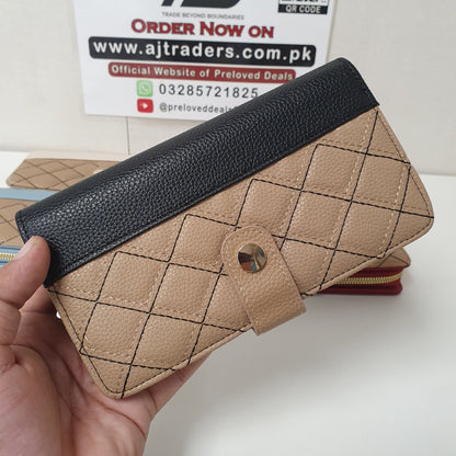 Ladies Clutch Brown Button Style, 41700