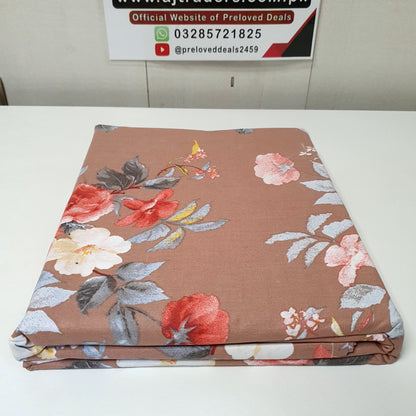 Brown Bed Sheet with Multi Flowers from Sapphire King Size, 52450