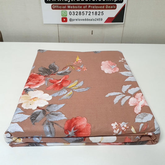 Brown Bed Sheet with Multi Flowers from Sapphire King Size, 52450