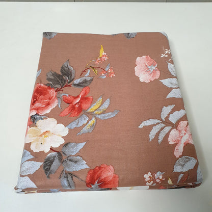 Brown Bed Sheet with Multi Flowers from Sapphire King Size, 52450
