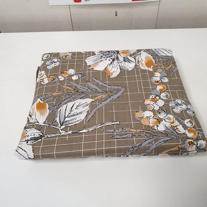 Brown Bed Sheet with White Flowers Sapphire King Size, 52450