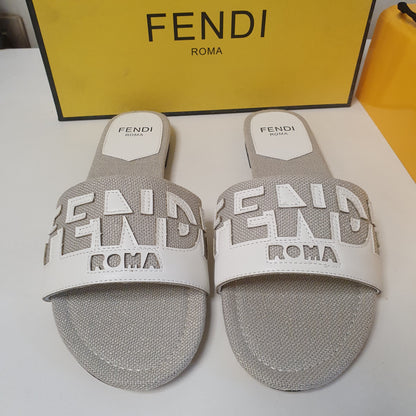 Fendi Roma Ladies Grey white Chapal Size 41 9691