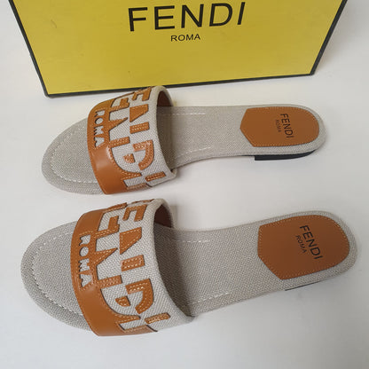 Grey Brown Fendi Roma Chappal 5278