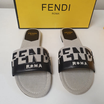 Fendi Roma Grey Black Chappal 41 Size 8525