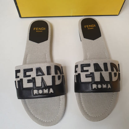 Fendi Roma Grey Black Chappal 41 Size 8525