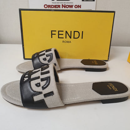 Fendi Roma Grey Black Chappal 41 Size 8525