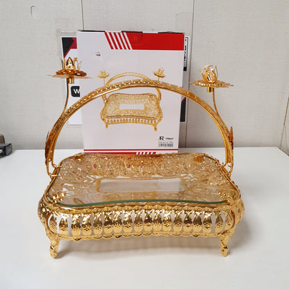 Golden Tray Rectangle Shape, 52600
