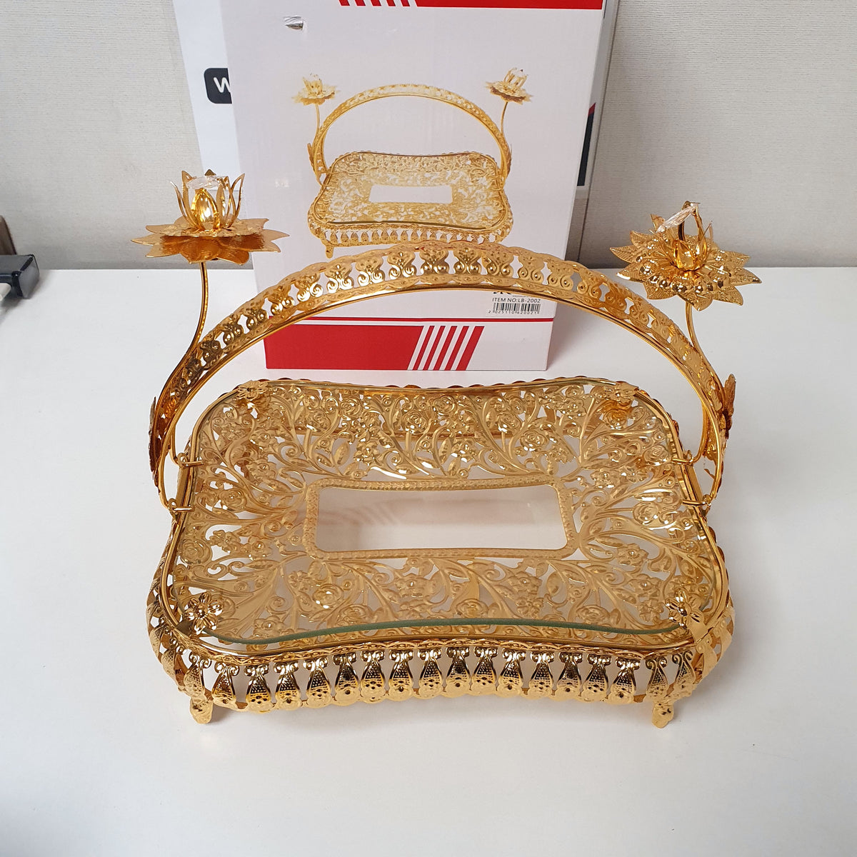 Golden Tray Rectangle Shape, 52600