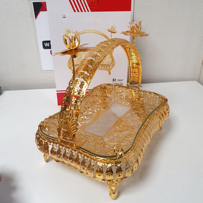 Golden Tray Rectangle Shape, 52600