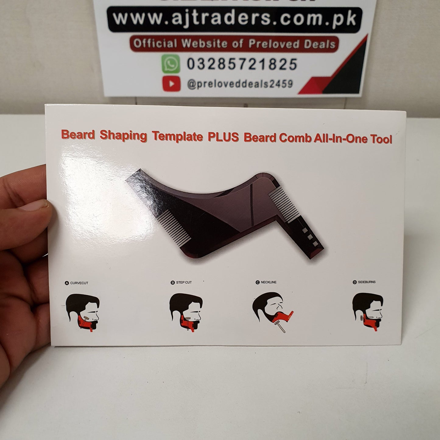 All-in-One Beard Shaping Tool & Comb Stencil for Men