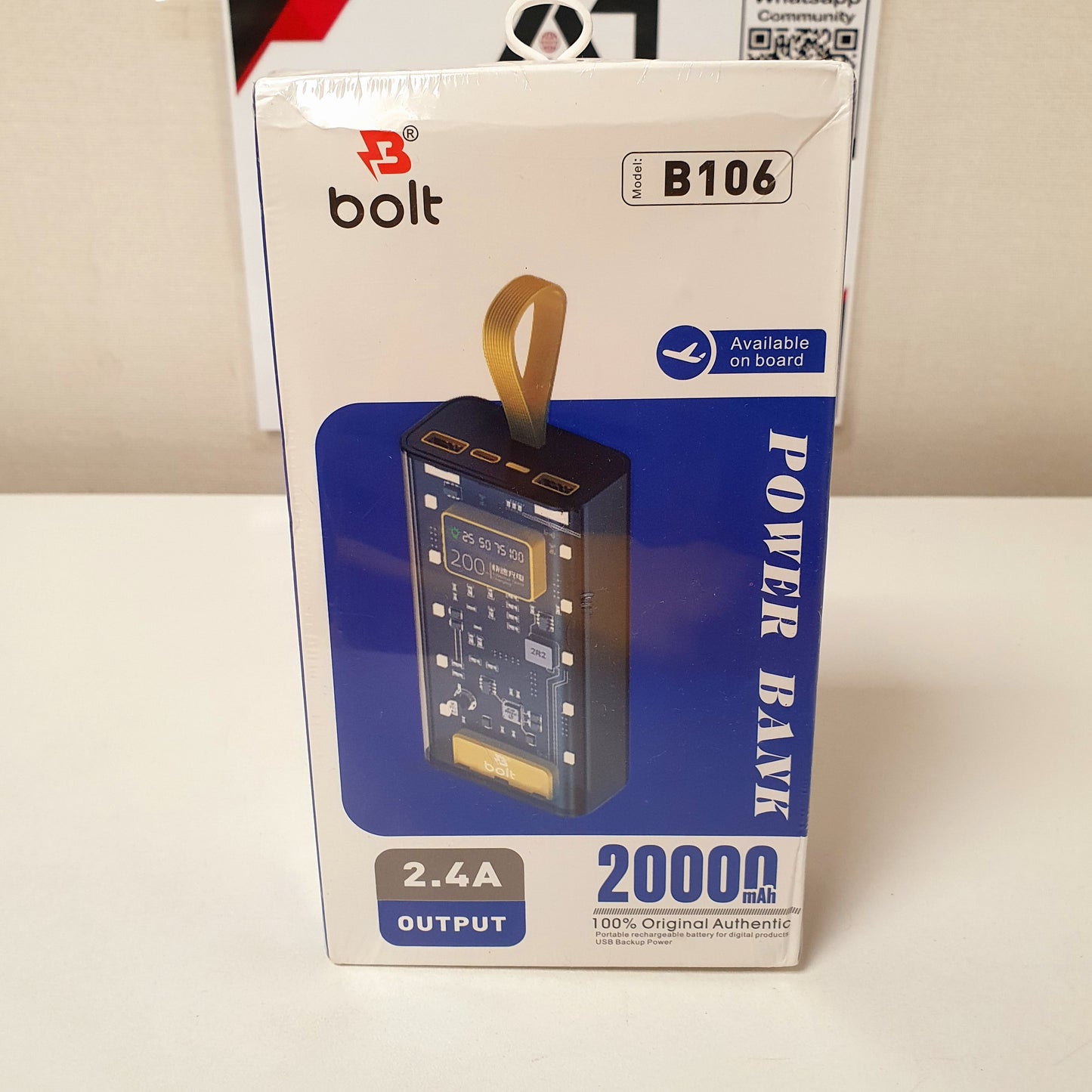 Bolt B106 20000mAh Power Bank 2.4A Fast Portable Battery