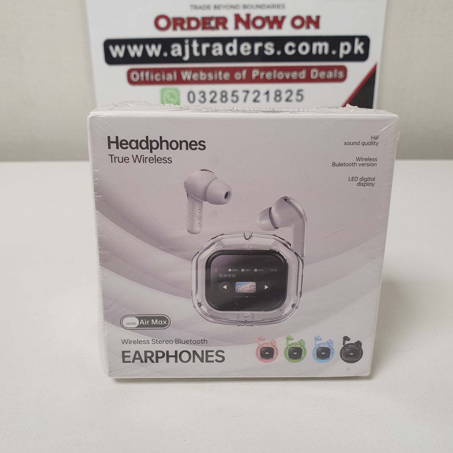 Air Max True Wireless Bluetooth Earbuds with Smart Screen Case