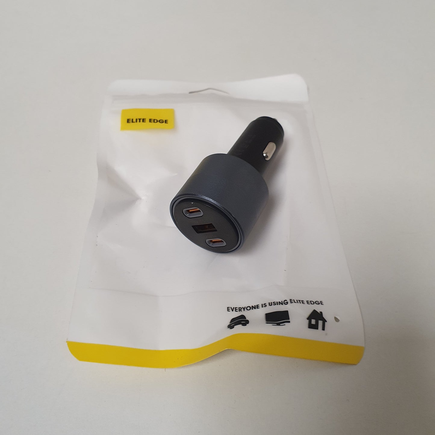 Elite Edge Fast USB C Car Charger - 3 Port Multi Device Adapter