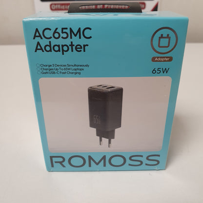 Romoss AC65MC 65W GaN Fast Charger Adapter - 3 Port USB-C