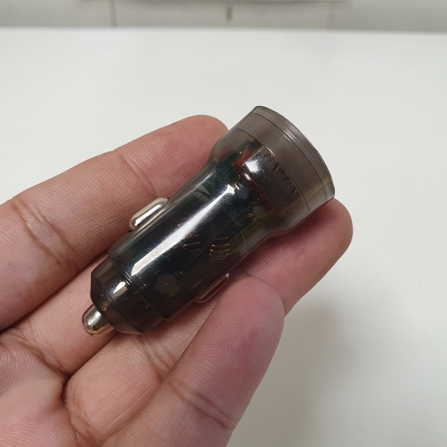 Mini Smart USB Car Charger Adapter - Transparent Design