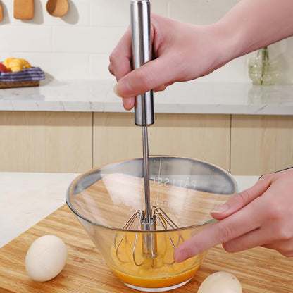 Semi-Automatic Stainless Steel Push Whisk & Egg Beater