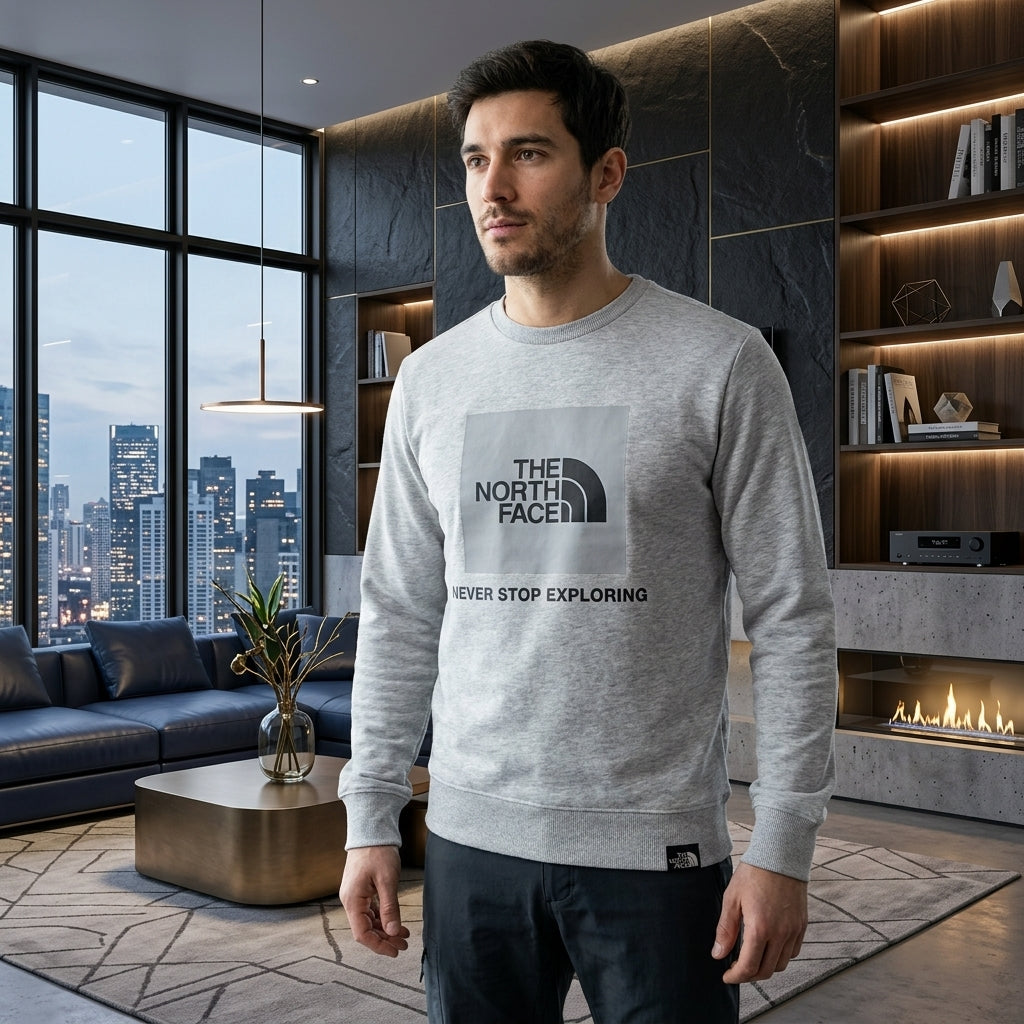 Grey NorthFace Warm Long Sleeves Shirt , 43443