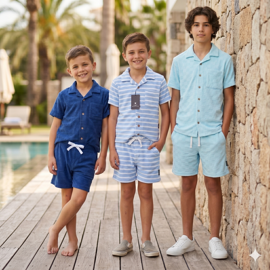 Ben Sherman boys 2-piece terry towel Shirt and shorts set