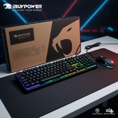 IbuyPower RGB Gaming Keyboard and Mouse, 42450