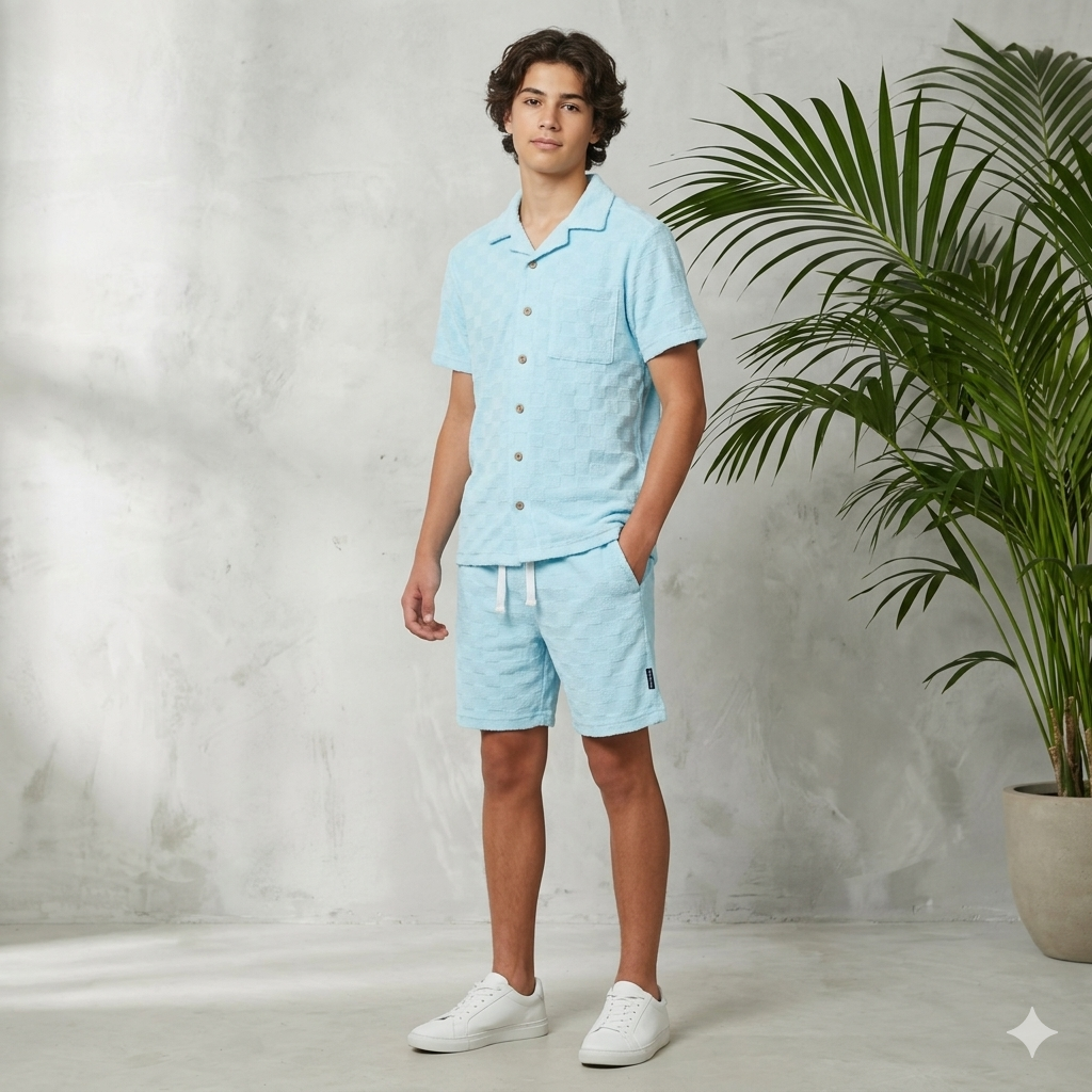 Original Ben Sherman boys 2-piece summer  terry towel Shirt and shorts set